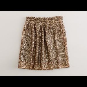 Jcrew gold sequin skirt