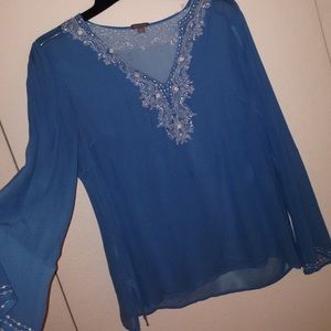 blue Ann Taylor blouse