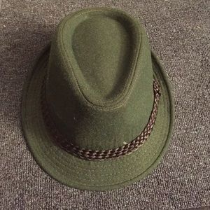Winter green wool hat