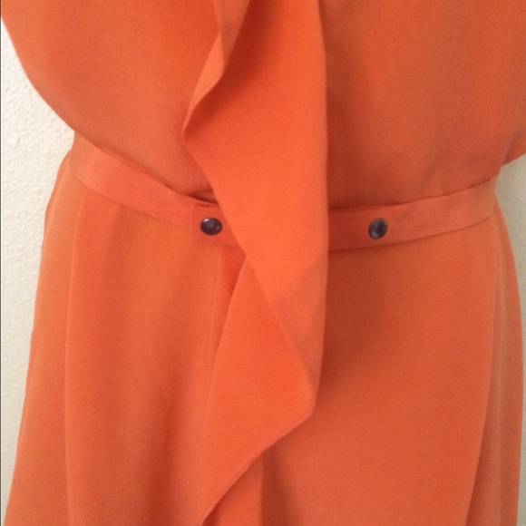 French Connection Orange Silk Blouse, size 12 - Picture 2 of 4