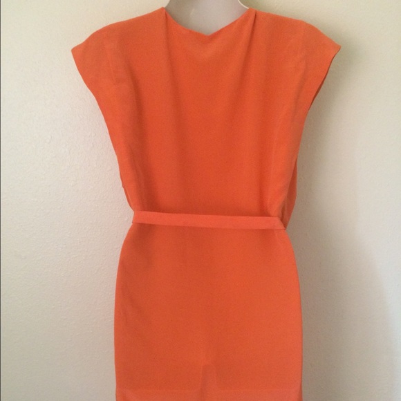 French Connection Orange Silk Blouse, size 12 - Picture 3 of 4