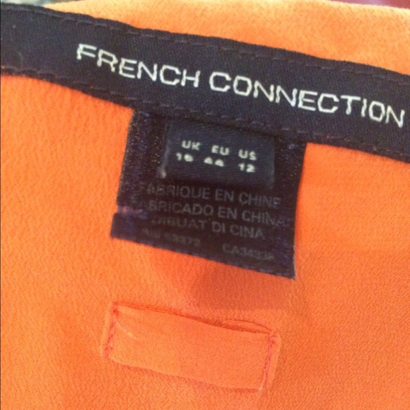 French Connection Orange Silk Blouse, size 12 - Picture 4 of 4