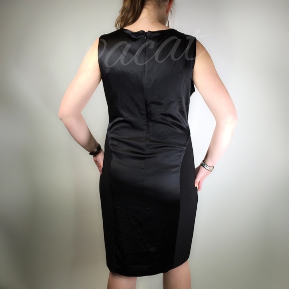 Anne Klein Faux Wrap Black Silk Dress - Picture 2 of 4