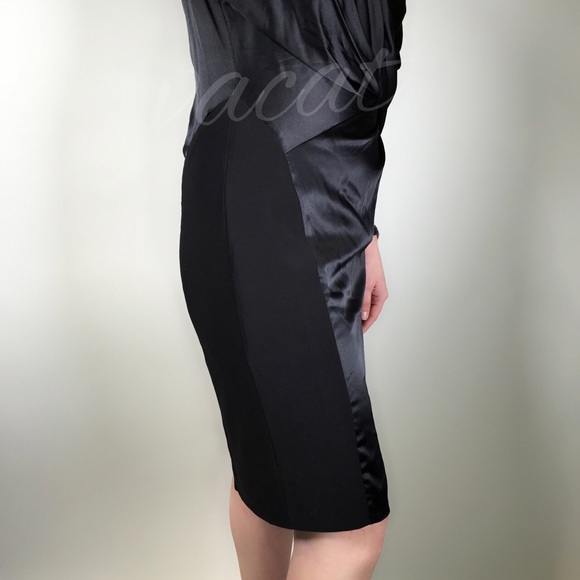 Anne Klein Faux Wrap Black Silk Dress - Picture 4 of 4