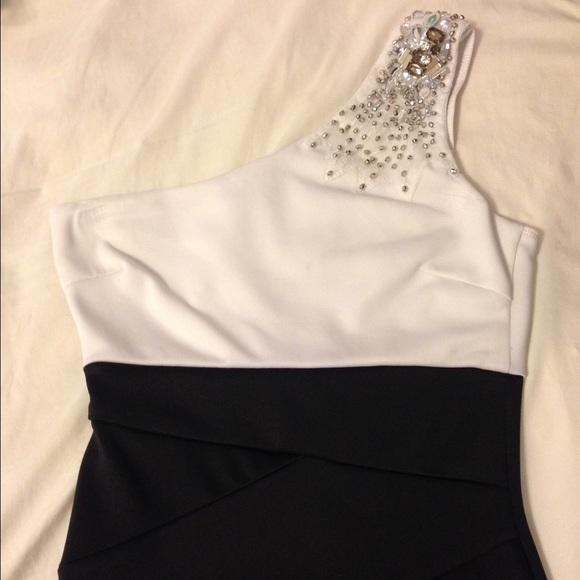 Black and White Mini Cocktail Dress