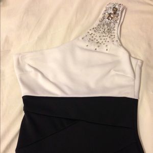 Black and White Mini Cocktail Dress
