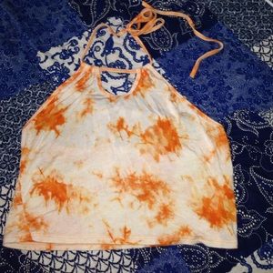 Orange halter top