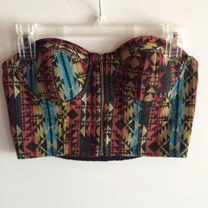 Forever 21 Aztec Bustier Crop Top