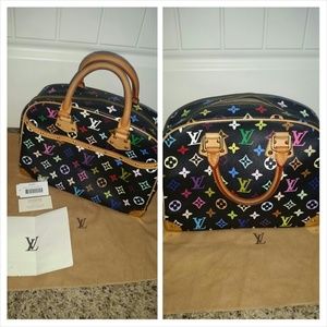 Authentic Louis Vuitton Trouville multicolor Handb