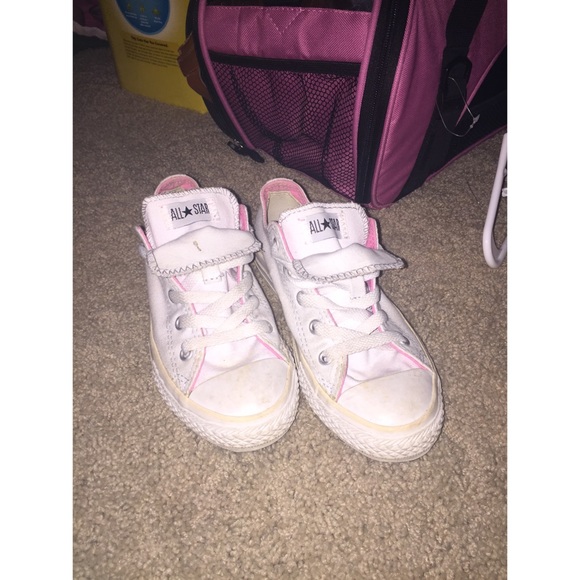 White and pink converse