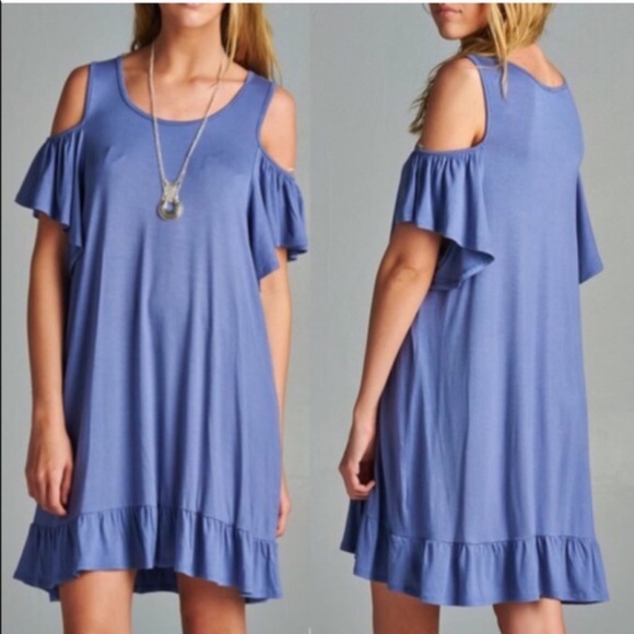 ARIELLA off shoulder ruffle dress- H. GREY - Picture 3 of 3