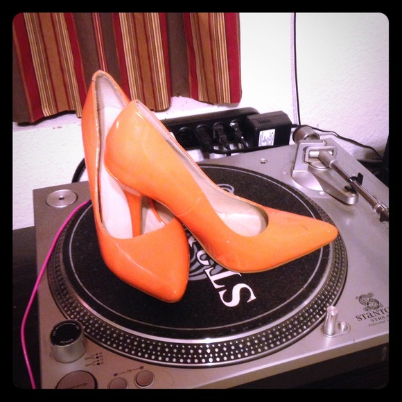 Hot Orange, 4 1/2 inch heels