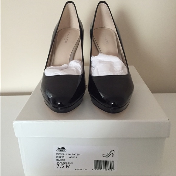 Coach Giovanna Black Patent Leather Heels