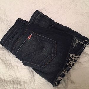 Hudson Jeans Mini denim frayed edges Skirt