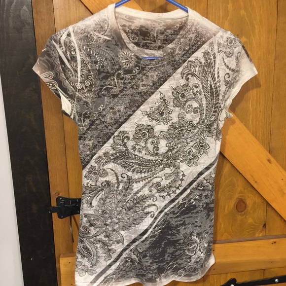 Daytrip grey and white embellished Tee - Picture 1 of 3