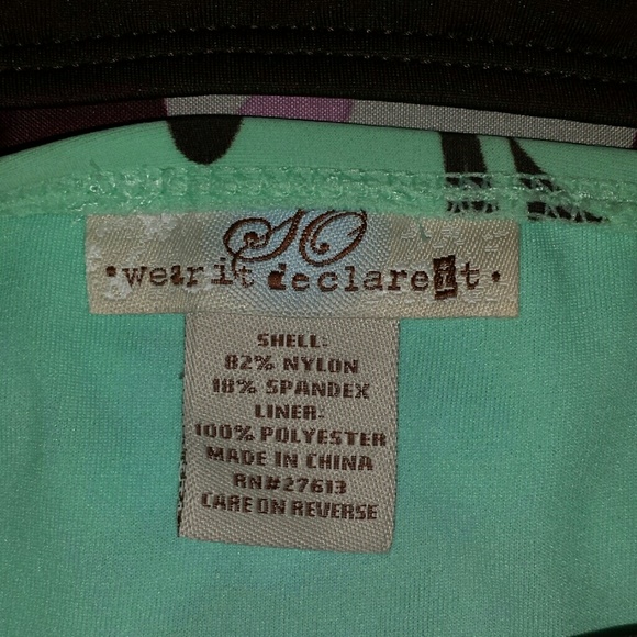 Brown gold and teal swim suit set - Picture 2 of 2