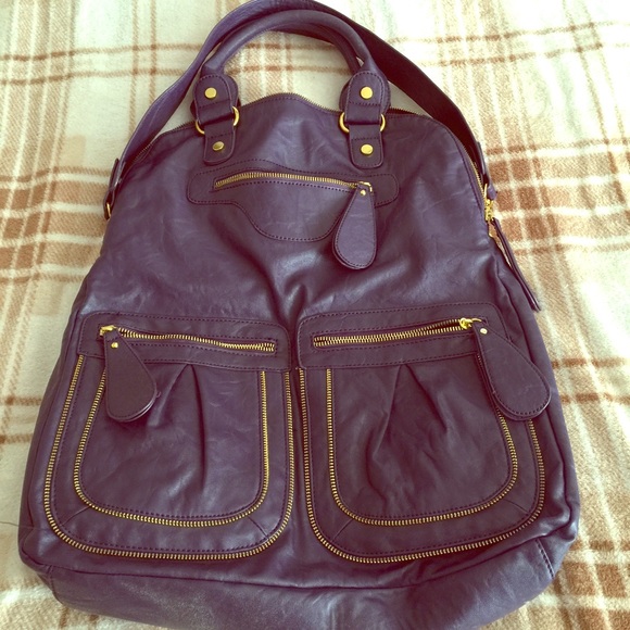Dark purple large handbag