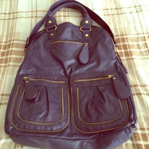 Dark purple large handbag