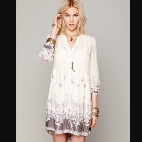 FREE PEOPLE Sierra Valley ivory tunic dress