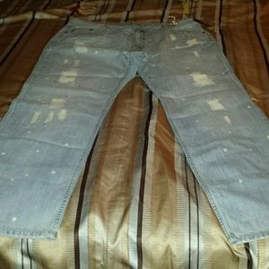 Seven  lite blue jeans with white  polkadots