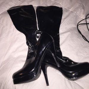 black knee high boots