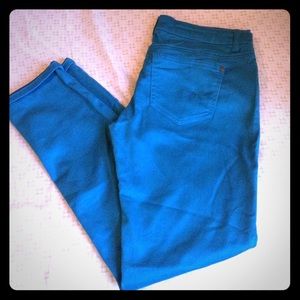 Turquoise Skinny Leg Denim Pants