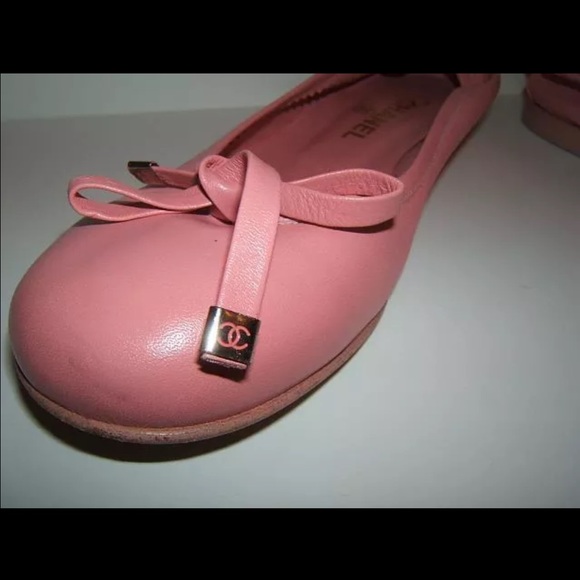 Chanel 39.5 9 pretty pink ballet leather  flats - Picture 2 of 4