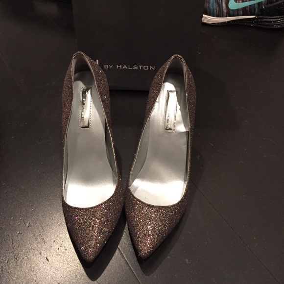 H by Halston multi glitter heels sz6 - brand new