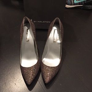 H by Halston multi glitter heels sz6 - brand new