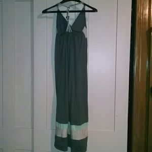 Gray/aqua/white dress