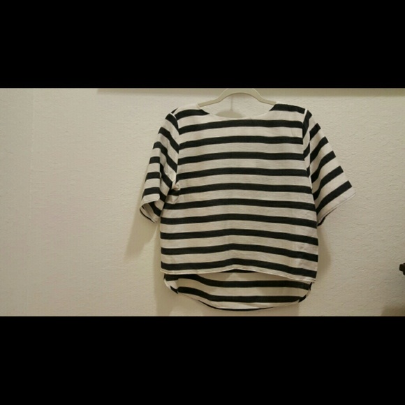 H & M  Black and White Striped Blouse