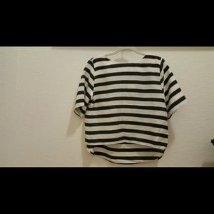 H & M  Black and White Striped Blouse