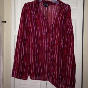 Lane Bryant Venezia Striped Polyester Blouse
