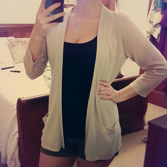 Tan Acrylic Cardigan