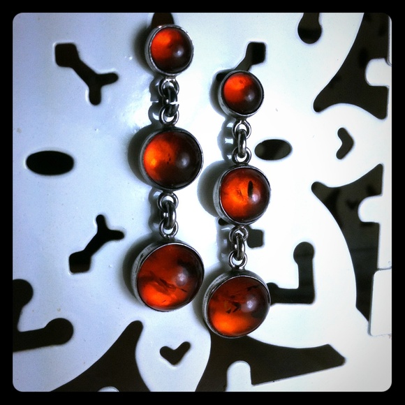 Genuine Baltic amber earrings
