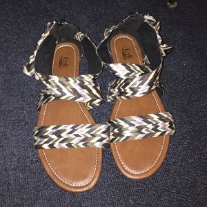 Brand new multi colored sandals!