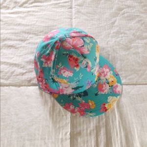 blue floral SnapBack hat