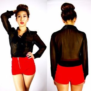Leather Neck Cross Top