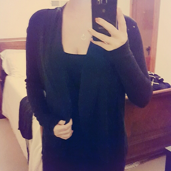 Black sheer front cardigan