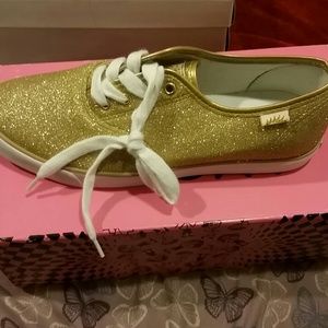 Gold Metallic Tennis Shoes