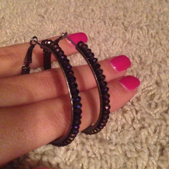 Dark purple hoops