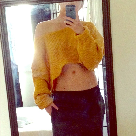 Mustard Yellow Cropped Sweater