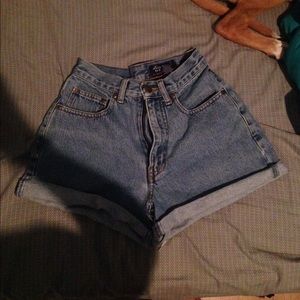 denim high waisted shorts