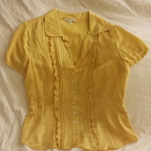 Banana Republic100% Silk Gold Summer Blouse