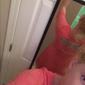 Cute coral lace dress