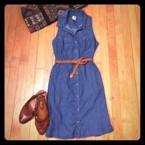 LC Lauren Conrad Denim Dress with Pockets and Belt