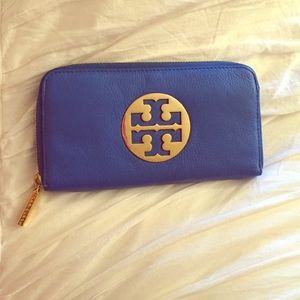 Tory Burch electric blue wallet