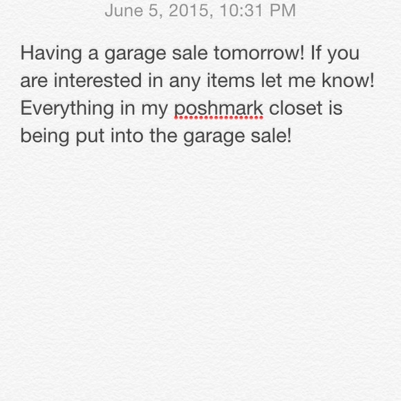 Garage Sale tomorrow
