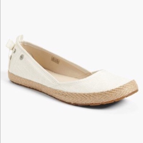 White ugg bowed flats