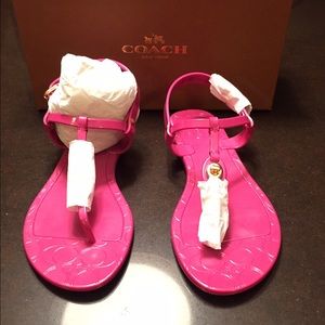 Authentic Coach Shiny Jelly Sandals 6